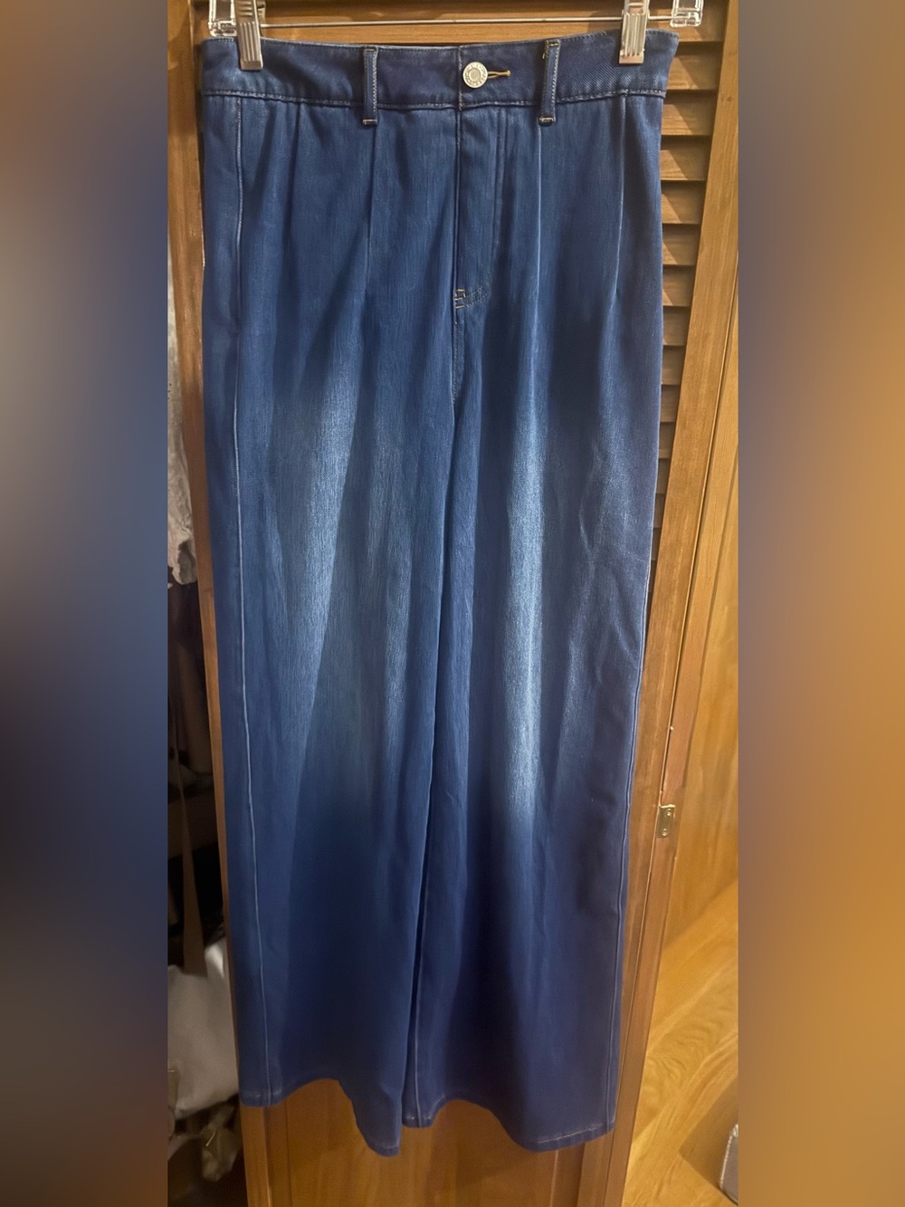 HALARA Navy Wide-Leg Soft Jeans small regular
